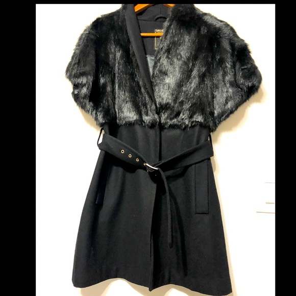 Guess faux Fur Coat/vest Sleeveless Black. Size 4. - Picture 6 of 13